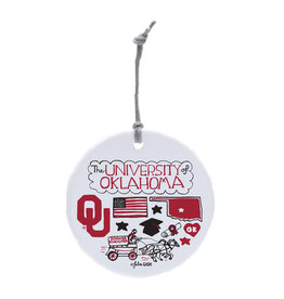 The Varsity Line Julia Gash OU Scenes Flat Ceramic Ornament