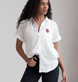 Chicka-d White OU Weekend Button-Up