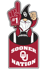 Evergreen OU Sooner Nation Metal Gnome Sign (10"x30")