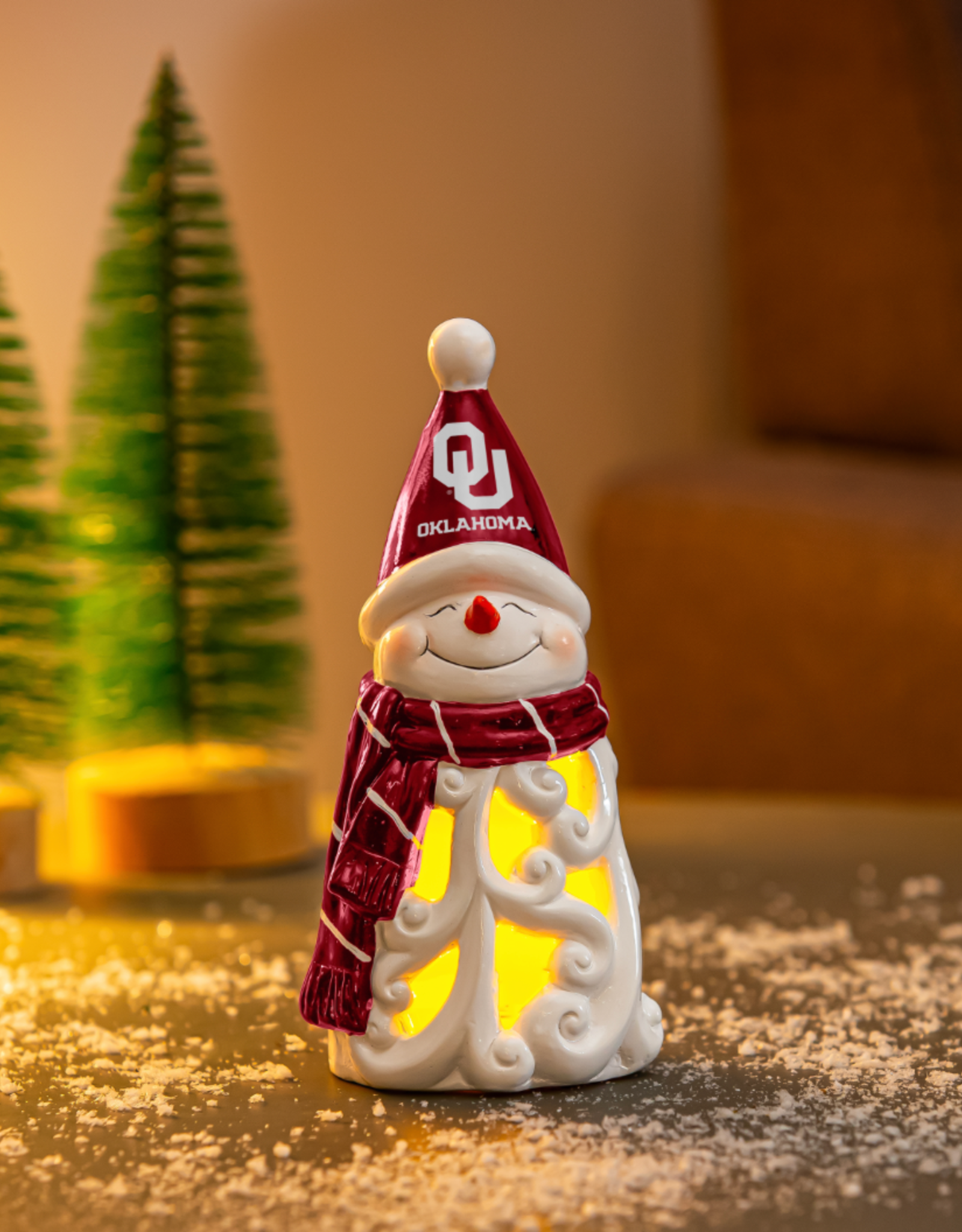 Evergreen 8" OU Snowman LED Statuary