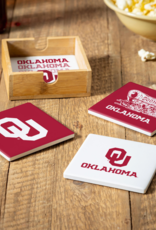 Evergreen OU 4-Piece Coaster Set w/ Wood Caddy