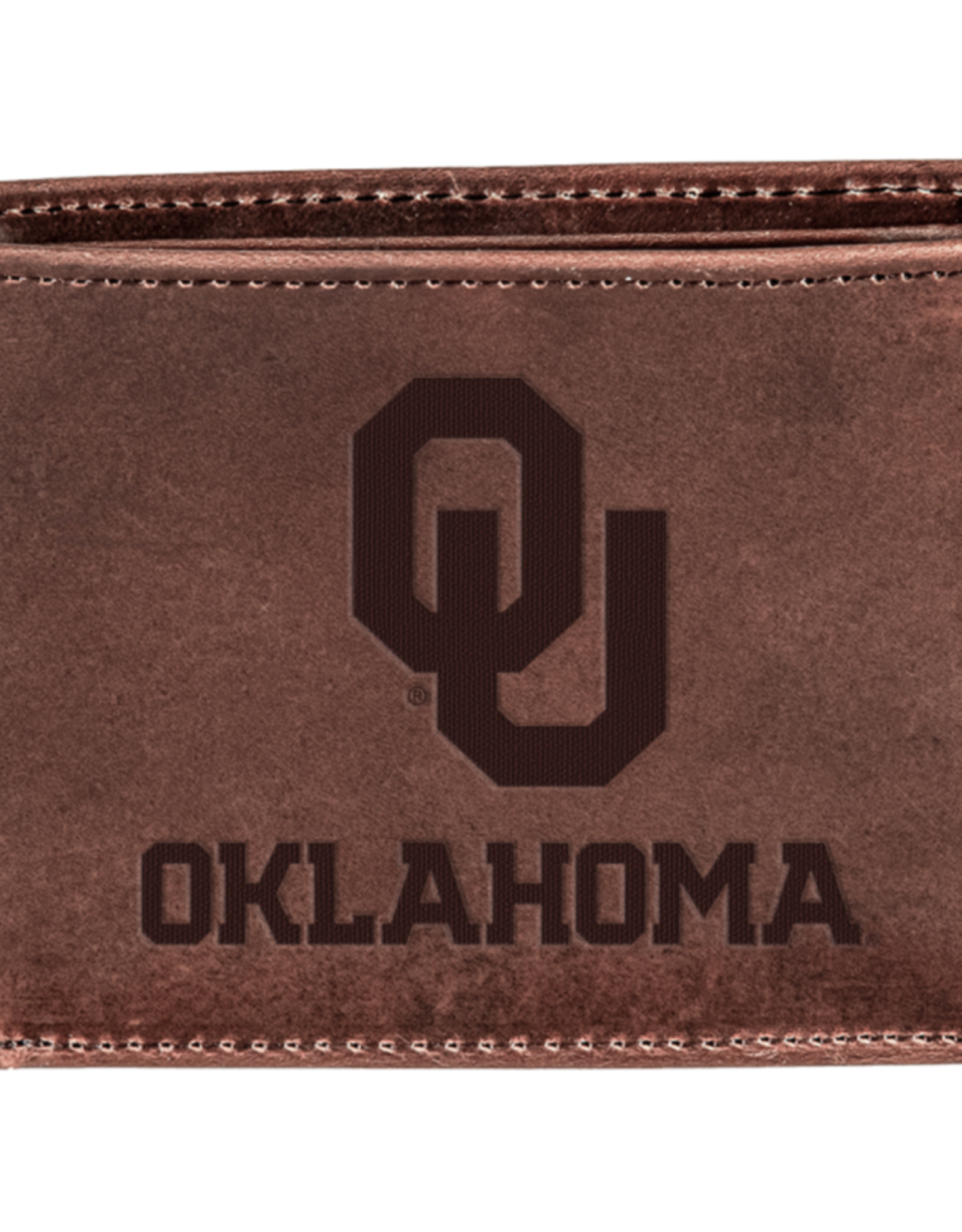 Evergreen OU Oklahoma BiFold Brown Leather Wallet