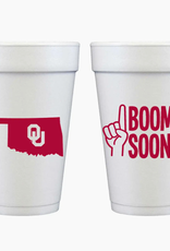 Two Funny Girls Oklahoma/Boomer Sooner 16oz Styrofoam Cup (10 Pack)