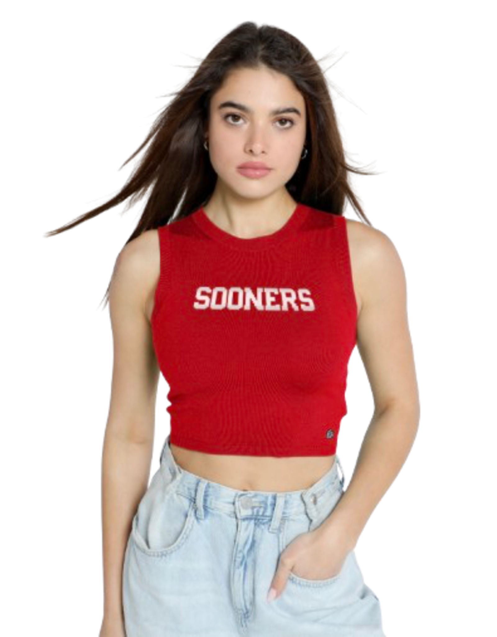 Hype & Vice Crimson Sooners Knitted Tank