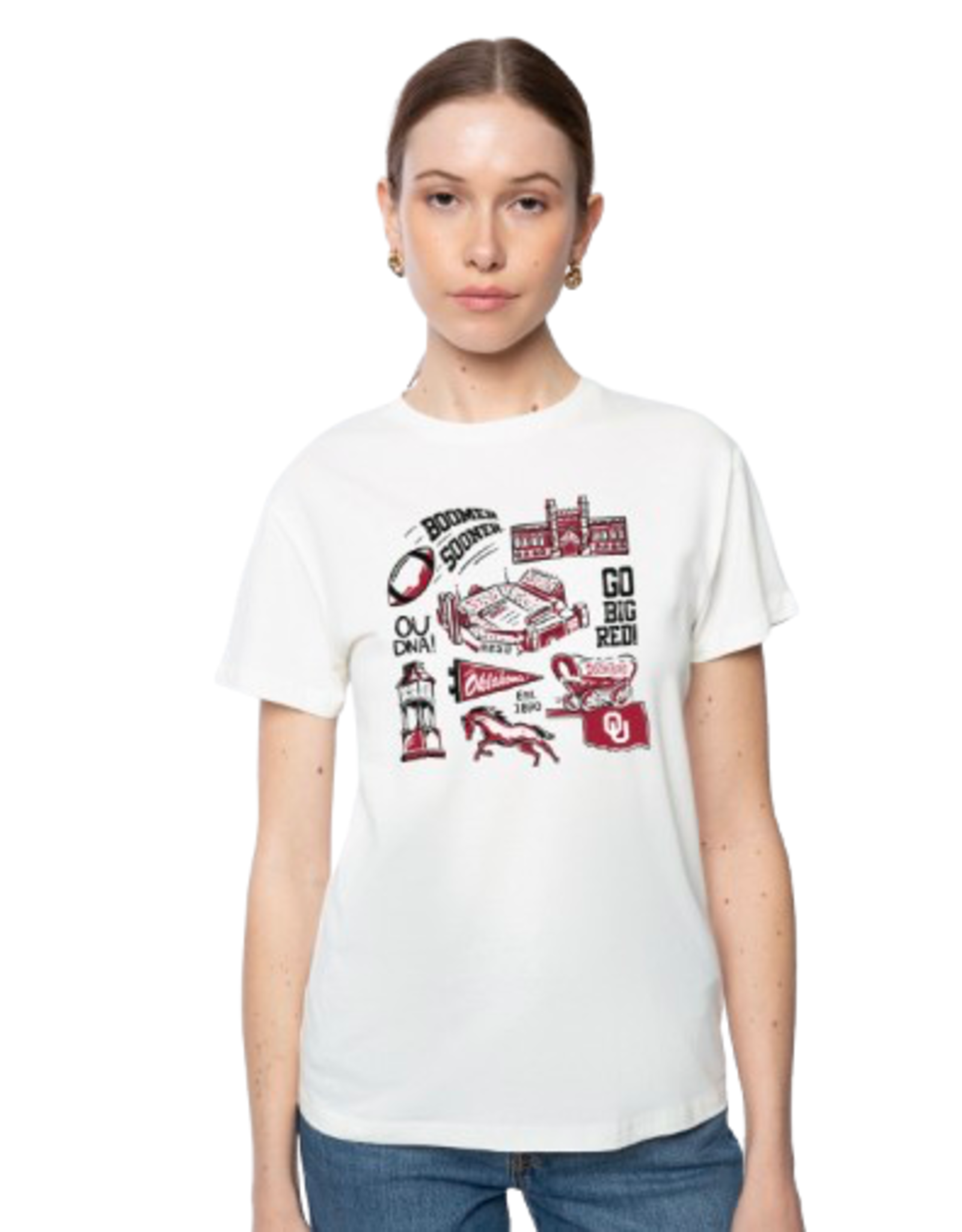 Hype & Vice White OU Classic Scenes Vintage Tee