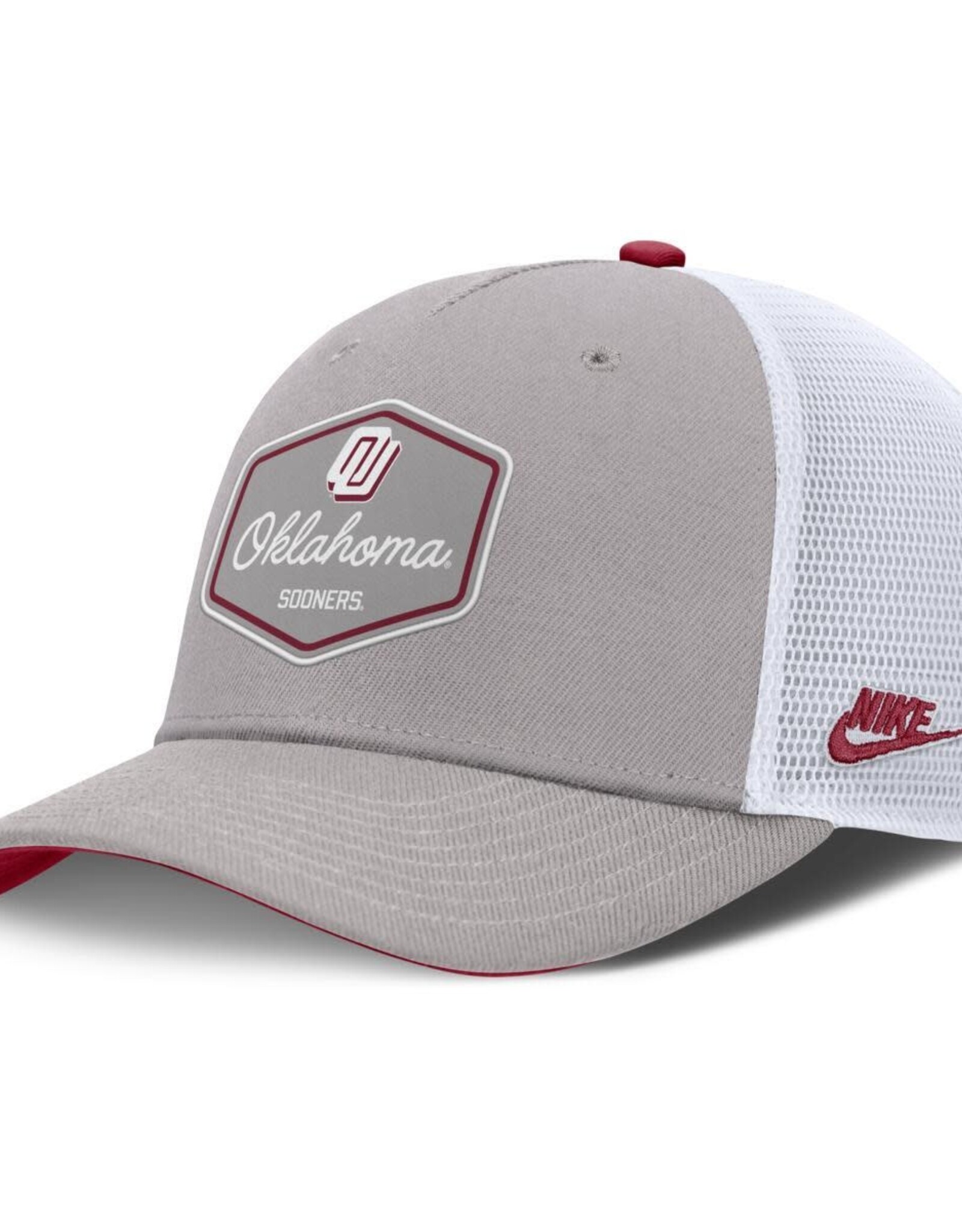 Nike Nike Legacy OU Pewter Gray/Crimson/White Rise 5-Panel Structured Trucker Cap