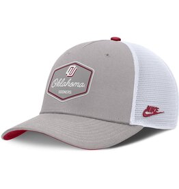 Nike Nike Legacy OU Pewter Gray/Crimson/White Rise 5-Panel Structured Trucker Cap