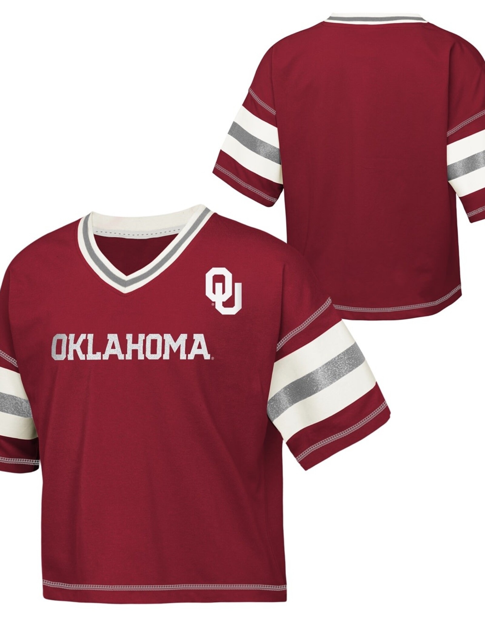GEN2 Youth Girls' Oklahoma Grid Iron Crop Jersey Tee