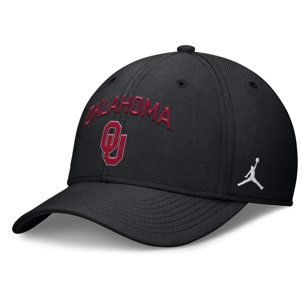 okaaaa Jordan Oklahoma OU Black DF Rise Gameday Structured Cap