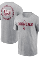 Jordan Men's Jordan Sooners Schooner Dark Gray Cotton 2-Hit Tee
