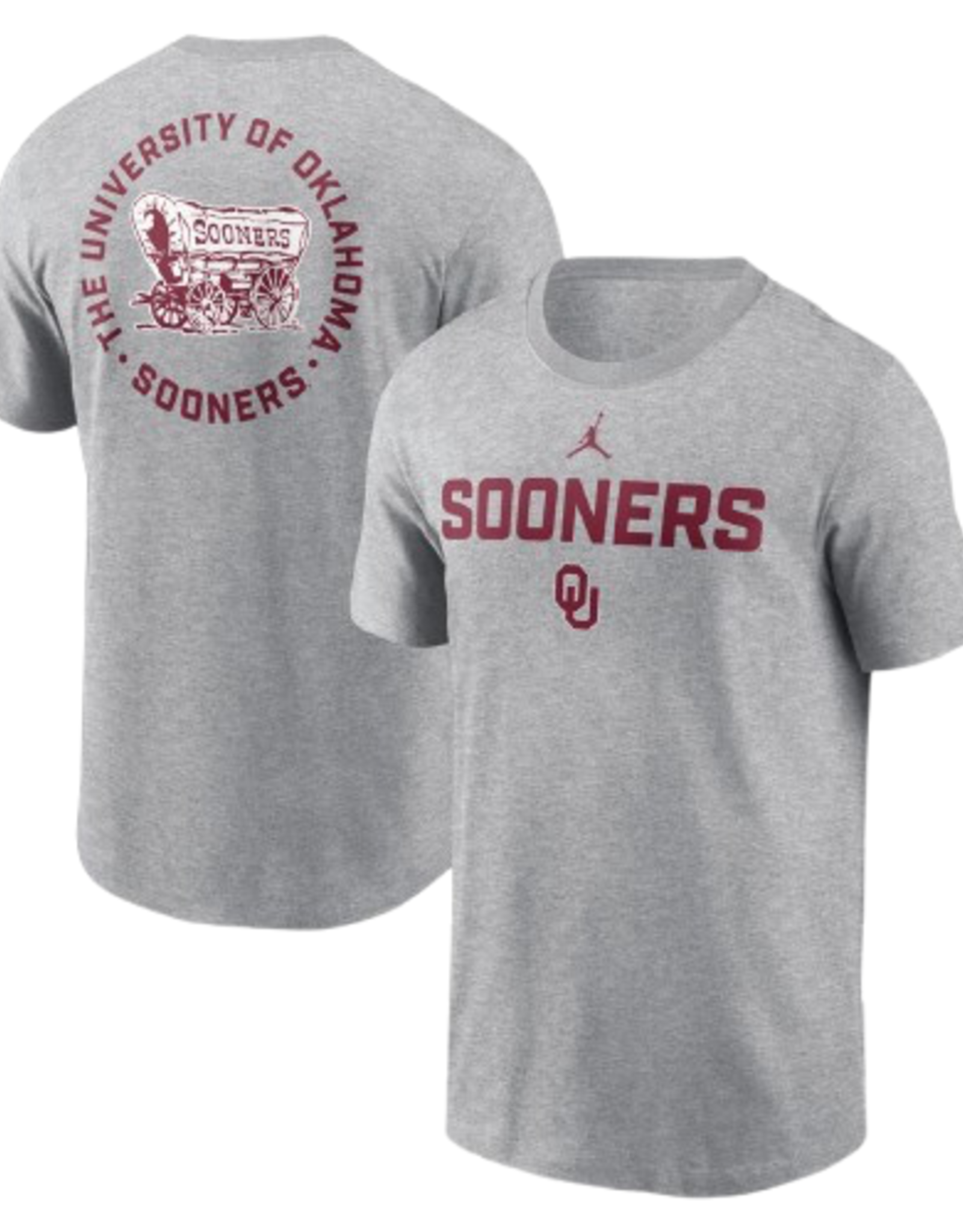 Jordan Men's Jordan Sooners Schooner Dark Gray Cotton 2-Hit Tee