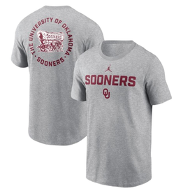 Jordan Men's Jordan Sooners Schooner Dark Gray Cotton 2-Hit Tee