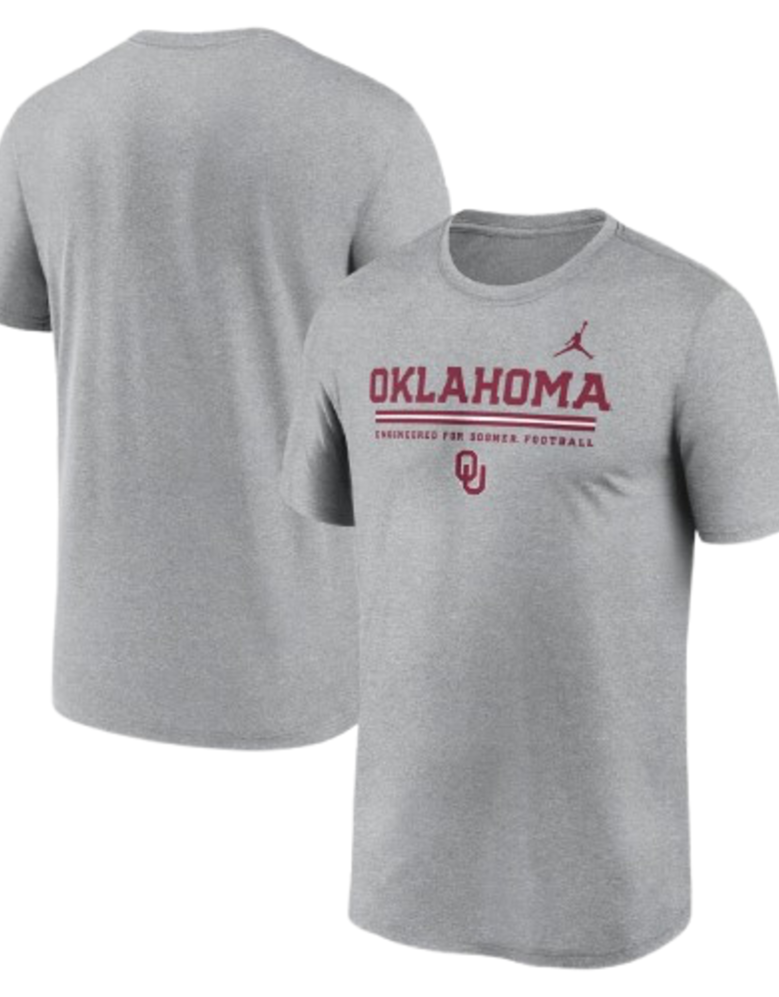 Jordan Men's Jordan Oklahoma Engineered Gray Legend Stripe Stack Tee