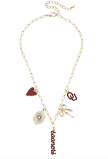 Canvas Oklahoma Sooners Paper Clip Charm Necklace Canvas Oklahoma Sooners Paper Clip Charm Necklace