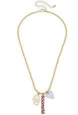 Canvas Oklahoma Sooners Ball Bead Charm Necklace