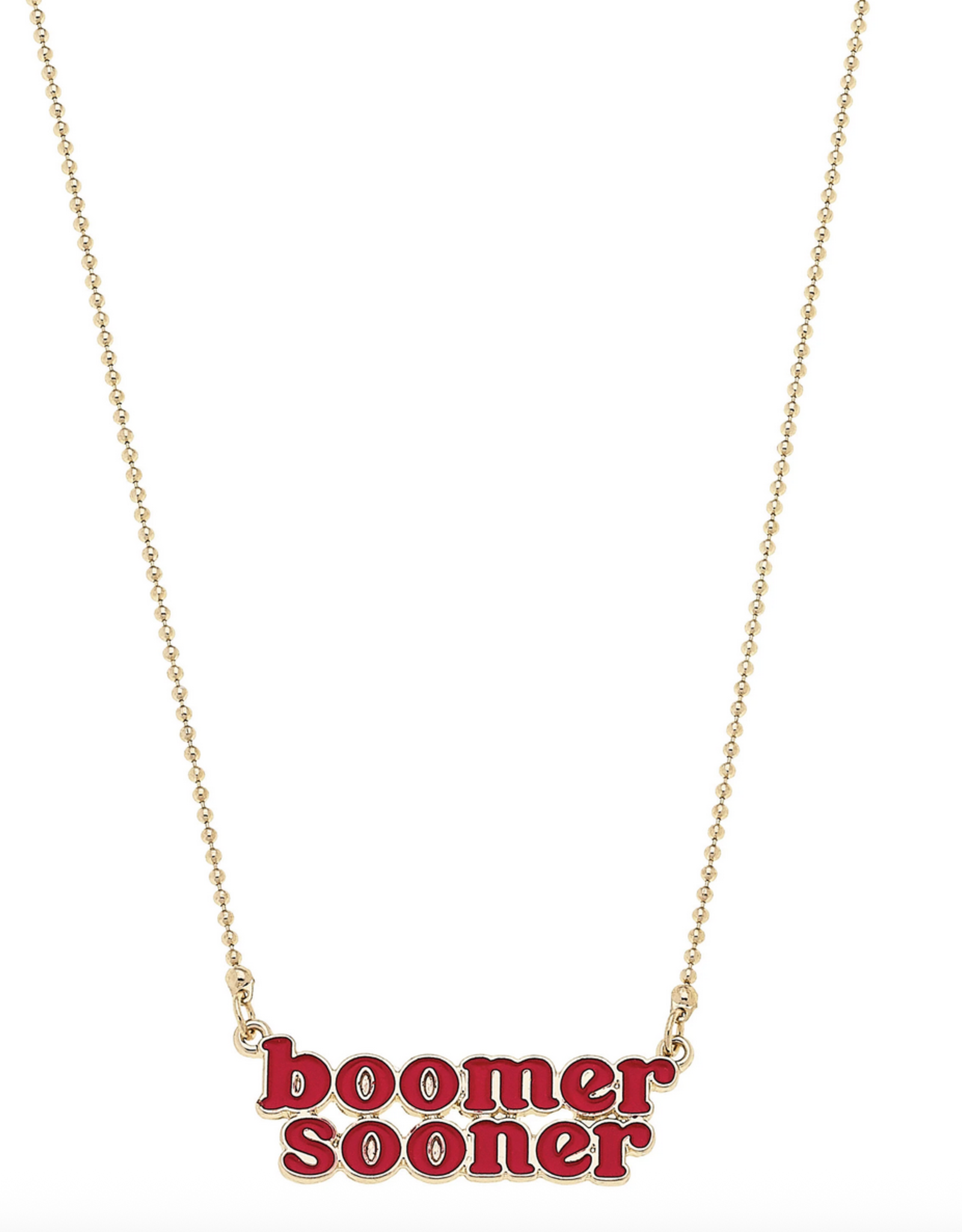 Canvas Boomer Sooner Slogan Necklace