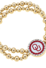 Canvas Oklahoma Sooners Pave Disc Bracelet