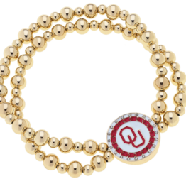 Canvas Oklahoma Sooners Pave Disc Bracelet
