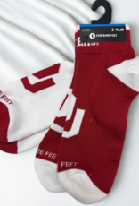 For Bare Feet Front And Center Oklahoma Sooners Socks (2 Pairs, size 10-13)