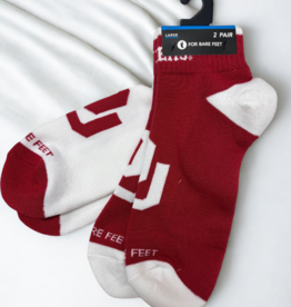 For Bare Feet Front And Center Oklahoma Sooners Socks (2 Pairs, size 10-13)