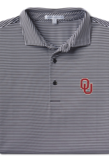Fairway and Greene Men's OU Black/White Park Stripe Polo