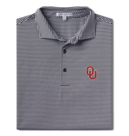 Fairway and Greene Men's OU Black/White Park Stripe Polo