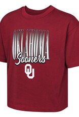 GEN2 Girl's Faded Boxy Crimson Oklahoma Sooners Tee