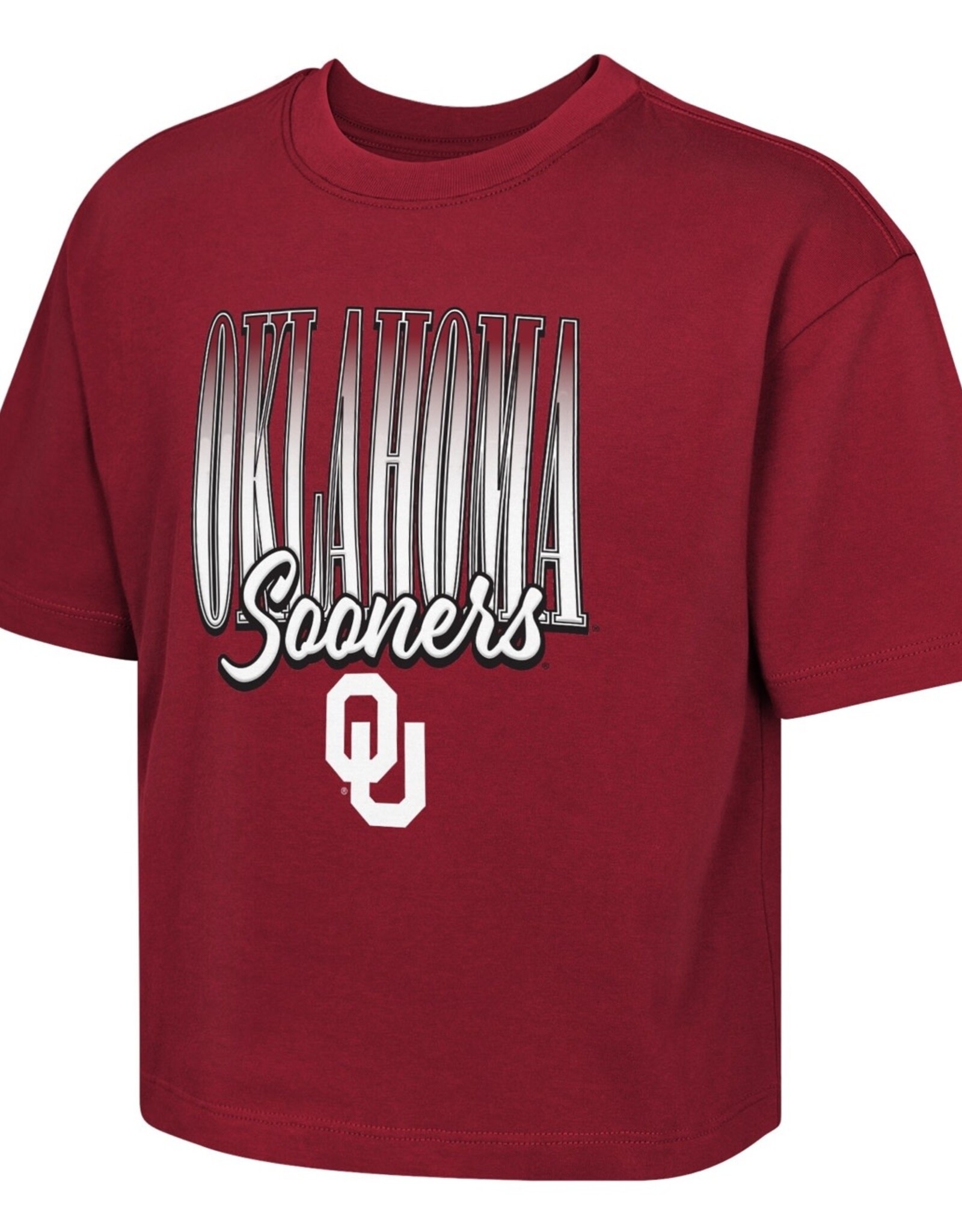 GEN2 Girl's Faded Boxy Crimson Oklahoma Sooners Tee