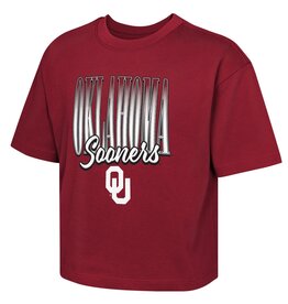 GEN2 Girl's Faded Boxy Crimson Oklahoma Sooners Tee