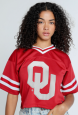 Hype & Vice Women's OU Cropped Boxy Football Jersey
