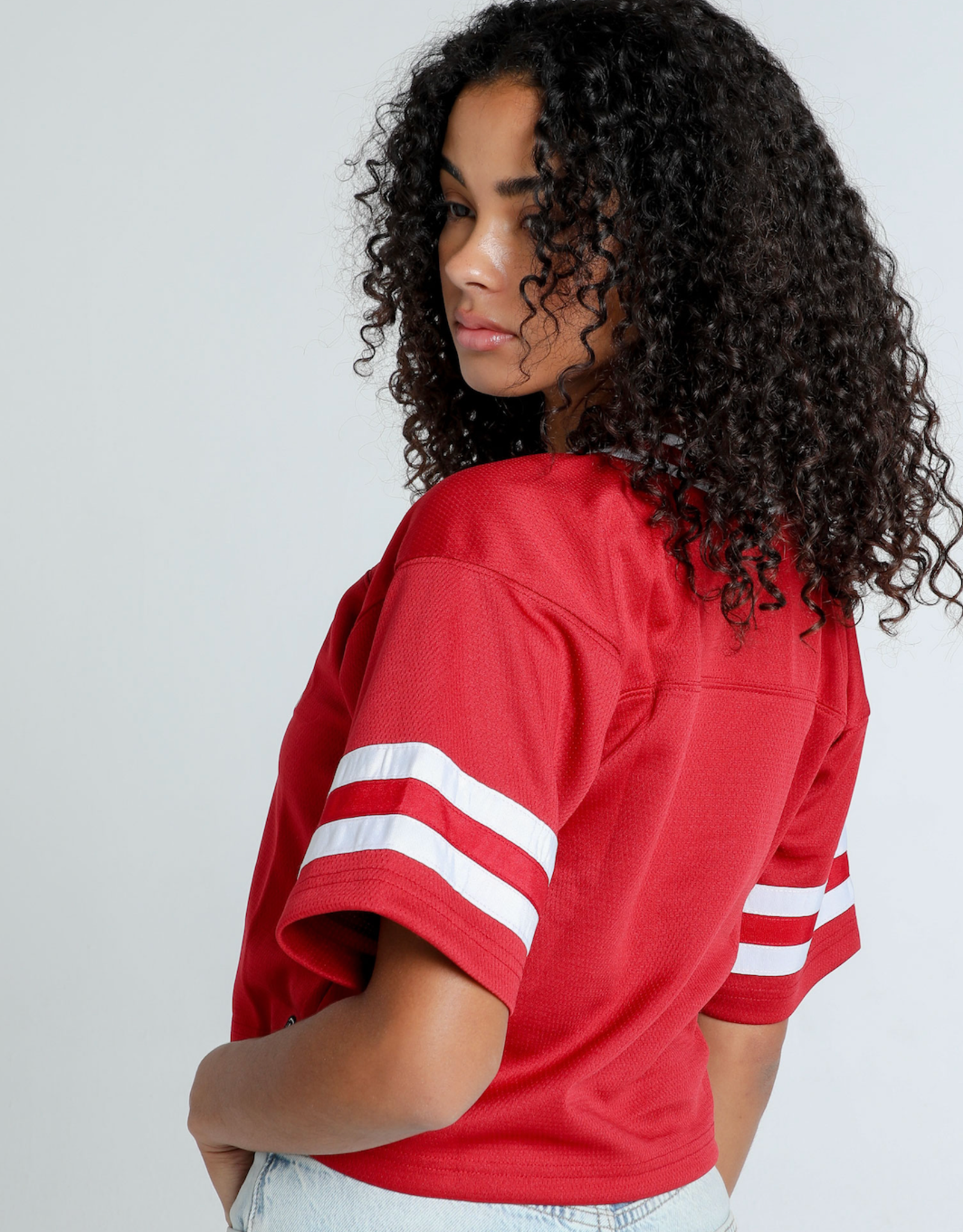 Hype & Vice Women's OU Cropped Boxy Football Jersey