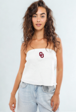 Hype & Vice Women's OU White Linen Tube Top