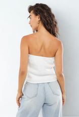 Hype & Vice Women's OU White Linen Tube Top