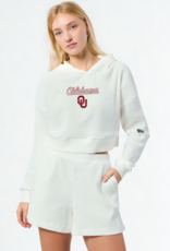 Hype & Vice Women's Oklahoma OU Warm-up Cropped Hoodie