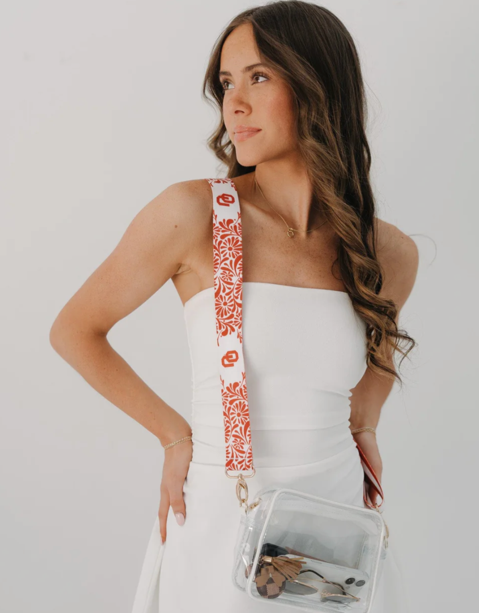 Desden Floral/Striped OU Purse Strap