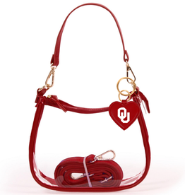 Desden Clara Clear Gameday Purse w/ OU Heart Charm
