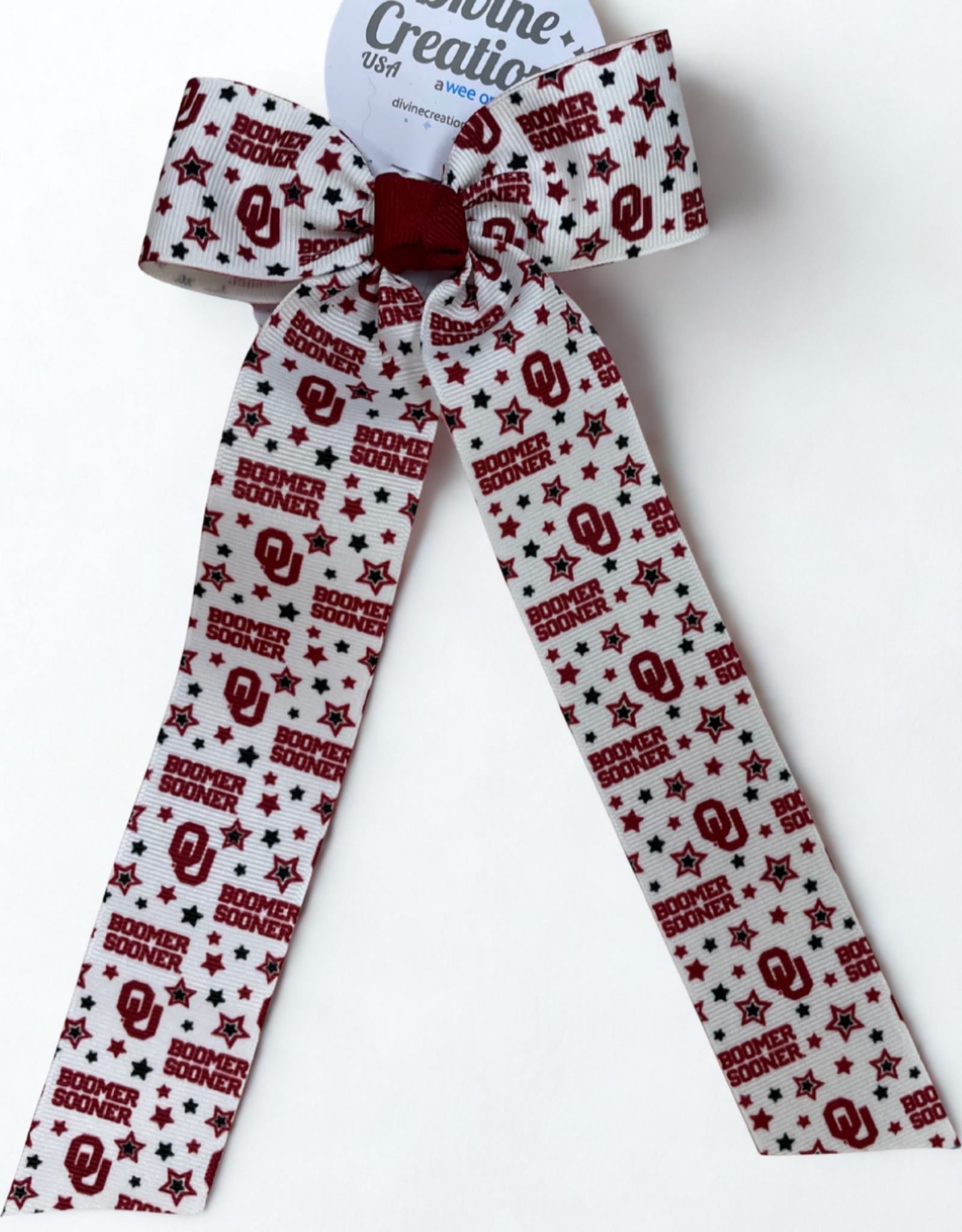 Divine Creations OU Star Print Bowtie With Streamers