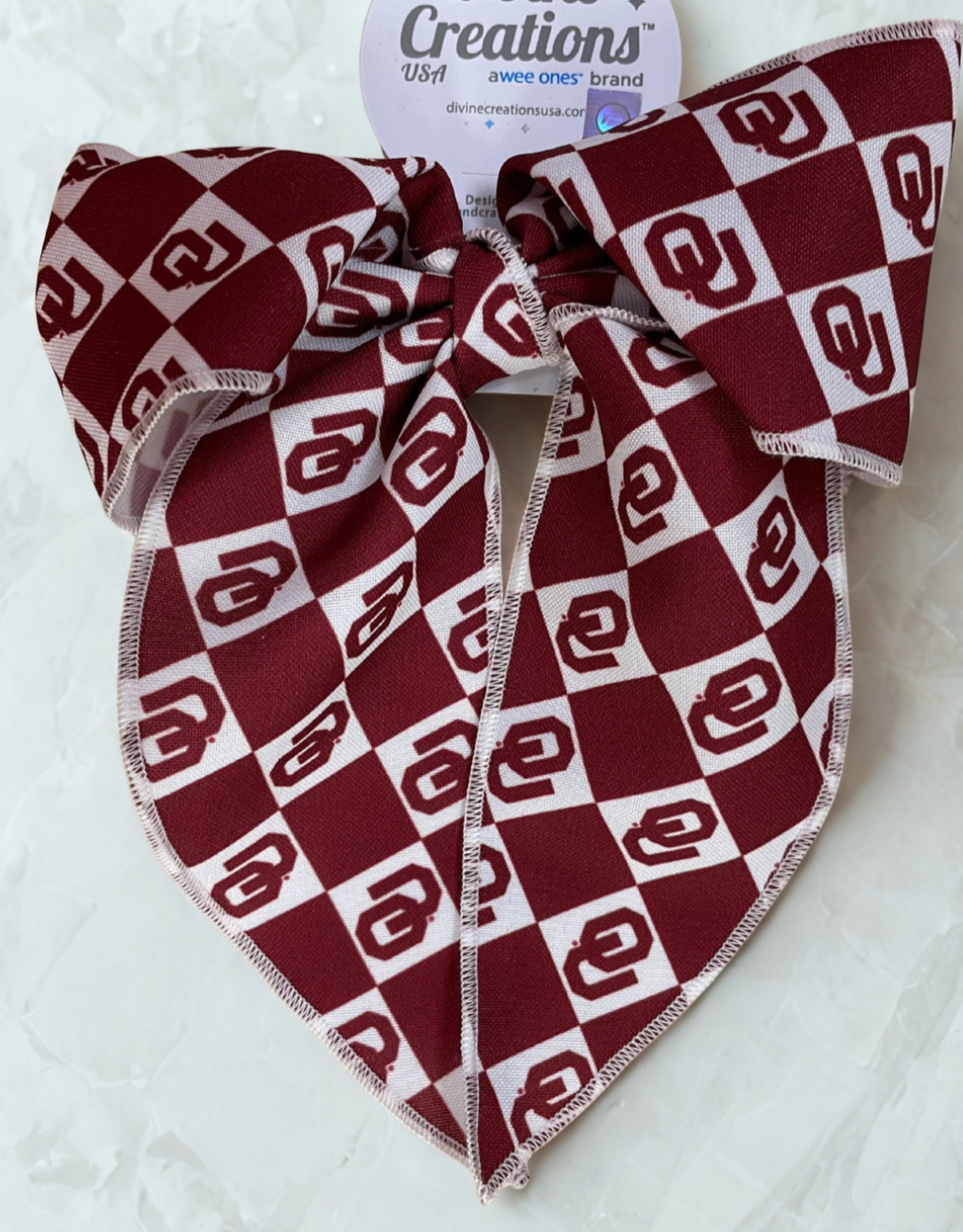 Divine Creations Medium OU Checkerboard Print Bow