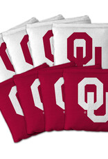 You The Fan OU 8 Pack Cornhole Bags (4 Crimson/4 White)