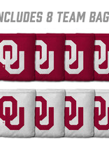 You The Fan OU 8 Pack Cornhole Bags (4 Crimson/4 White)