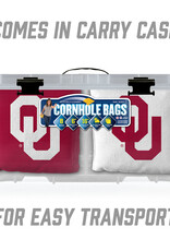 You The Fan OU 8 Pack Cornhole Bags (4 Crimson/4 White)