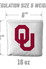 You The Fan OU 8 Pack Cornhole Bags (4 Crimson/4 White)
