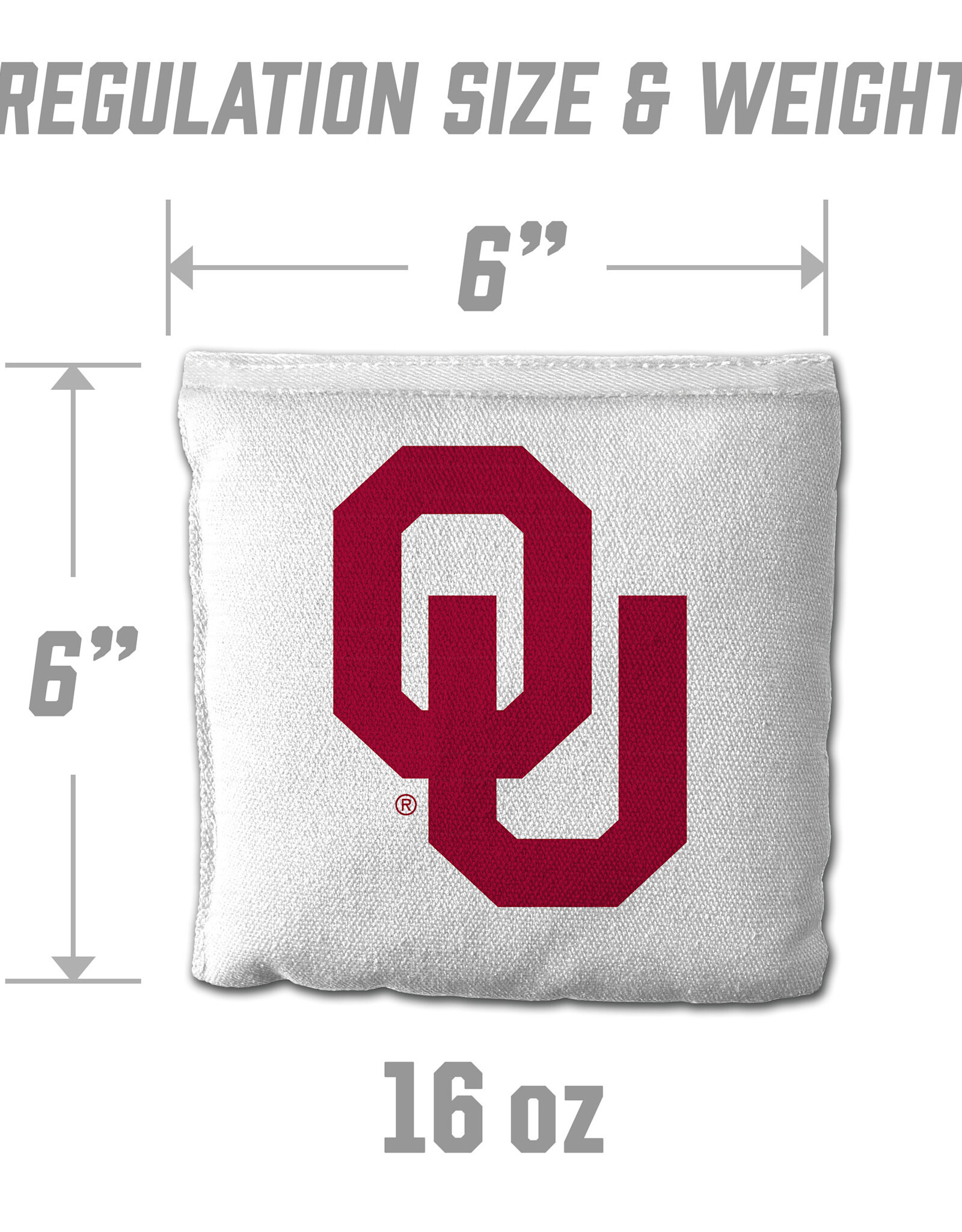 You The Fan OU 8 Pack Cornhole Bags (4 Crimson/4 White)