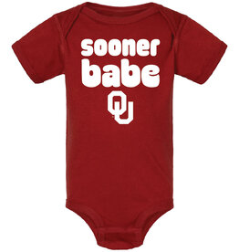 Summit Sportswear Crimson Sooner Babe Elevated Bodysuit