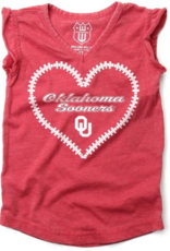 Wes & Willy Toddler Girls' OU Sooners Ruffle Sleeve Tee