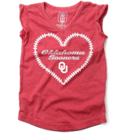 Wes & Willy Toddler Girls' OU Sooners Ruffle Sleeve Tee