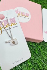 Fan Glam State of Oklahoma with OU Silver Necklace