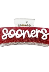Fan Glam Crimson Glitter Sooners Claw Clip