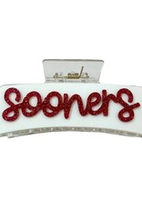 Fan Glam White Sooners Claw Clip