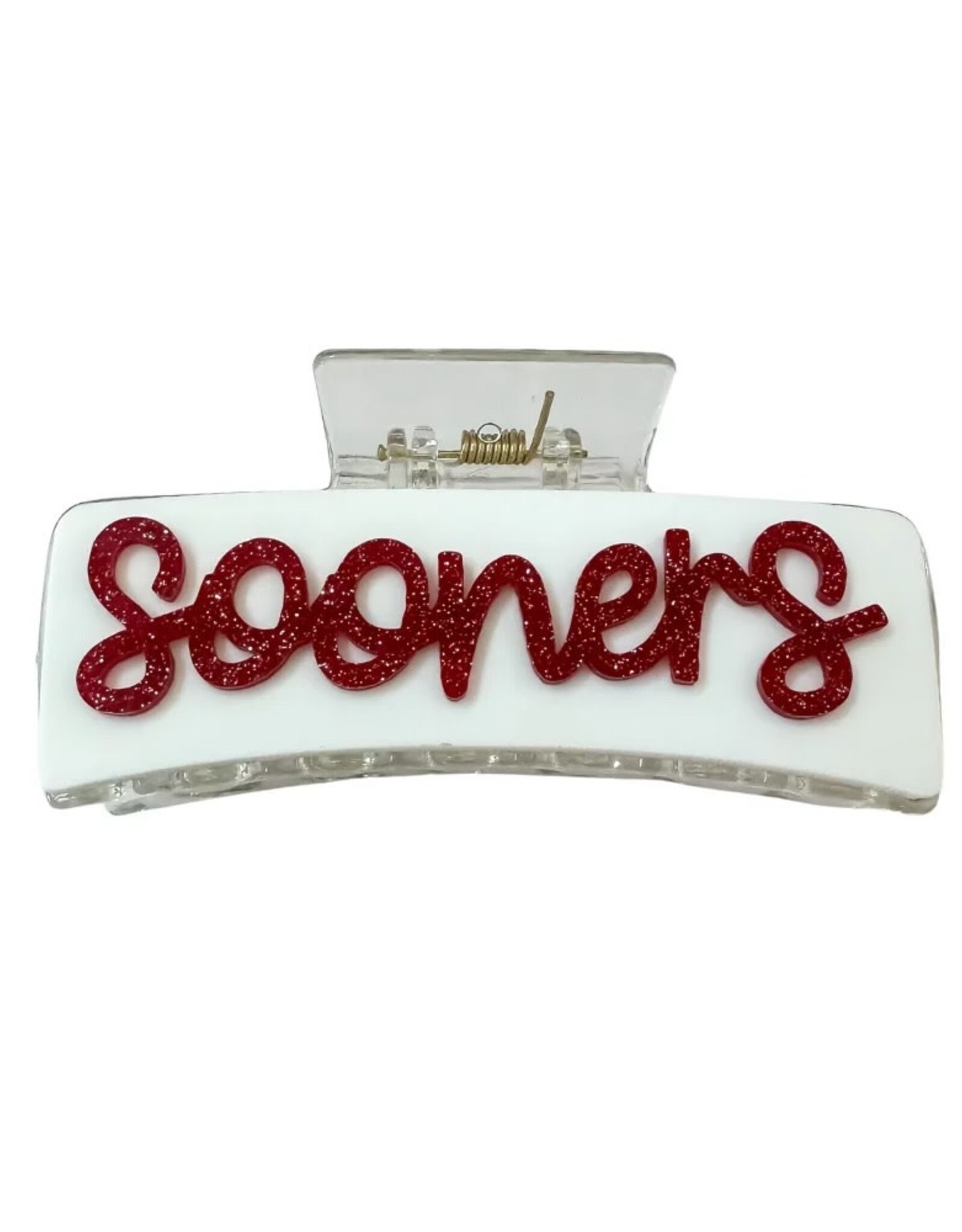 Fan Glam White Sooners Claw Clip